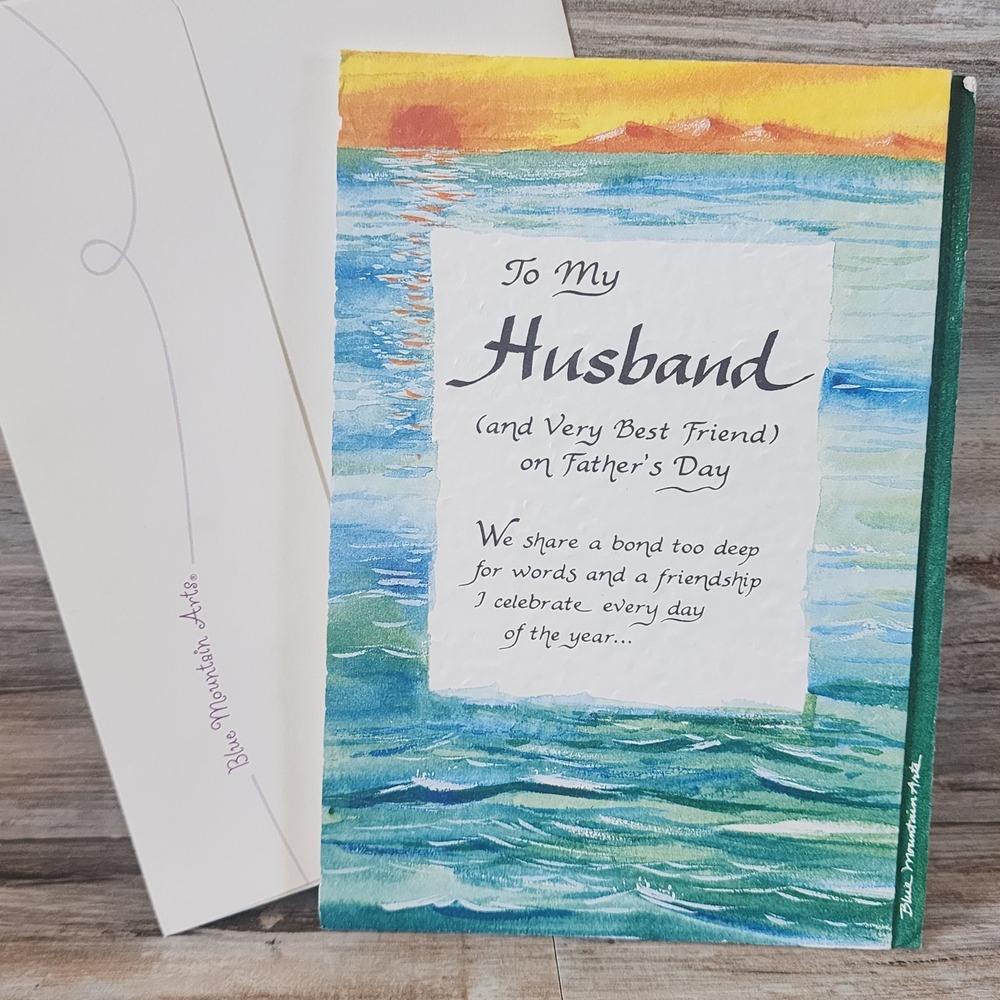 Blue Mountain Arts Fathers Day Card Husband Best Friend Linda Knight Watercolor